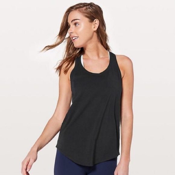 lululemon athletica Tops - ●Lululemon Basic Black Tank With Slits On Side